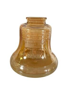 Set of 2 Carnival Glass Liberty Bell Bank 4 Inch Vintage